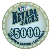 Nevada Jacks Saloon Series Ceramic 10 Gram Poker Chip $5000, AGNJS-5000